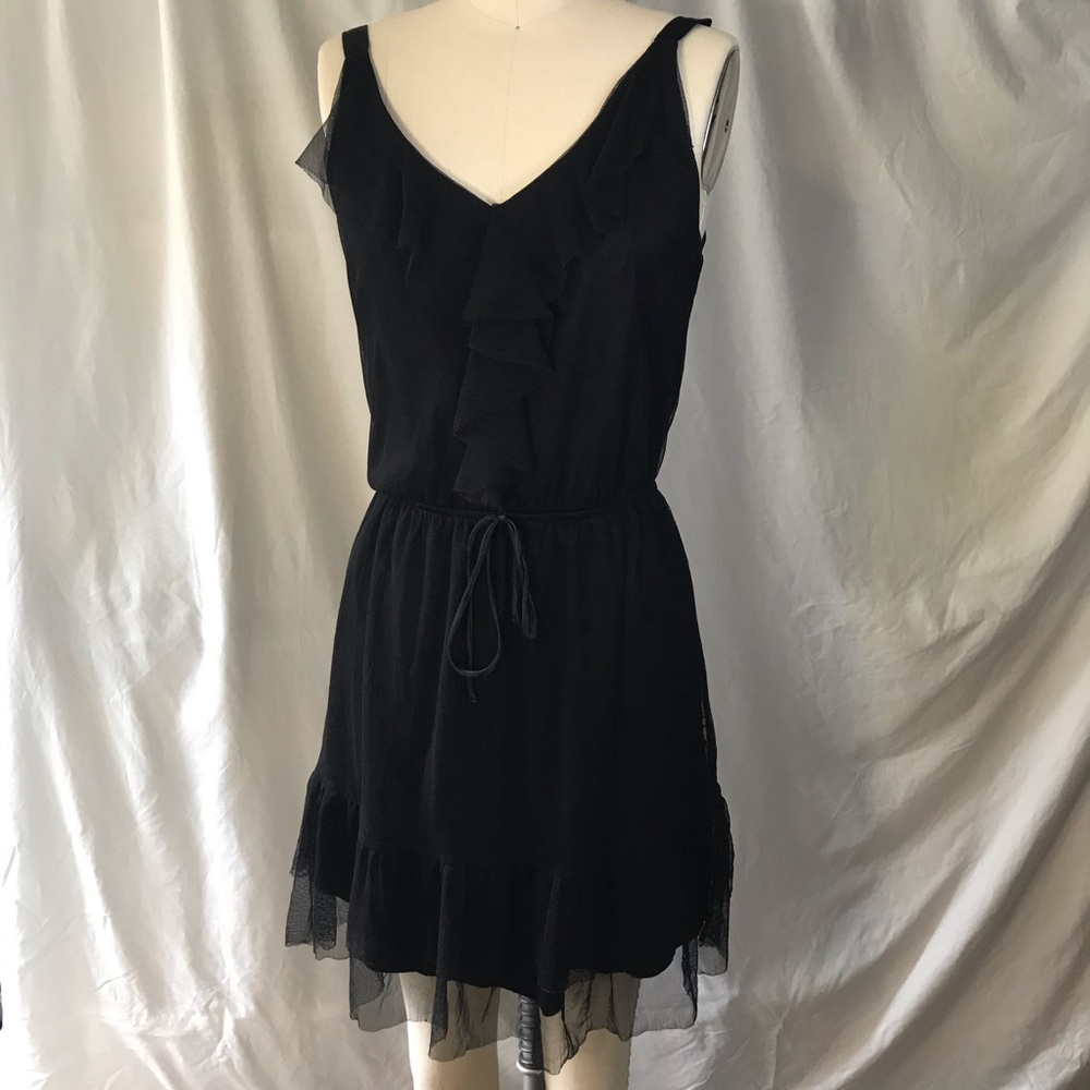 🍁🍁Black mesh ruffle dress🕸🕸